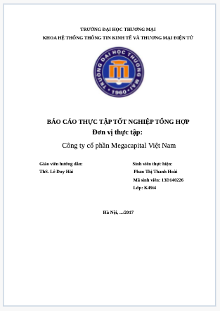 Báo cáo thực tập thương mại điện tử tại Công ty cổ phần Megacapital Việt Nam