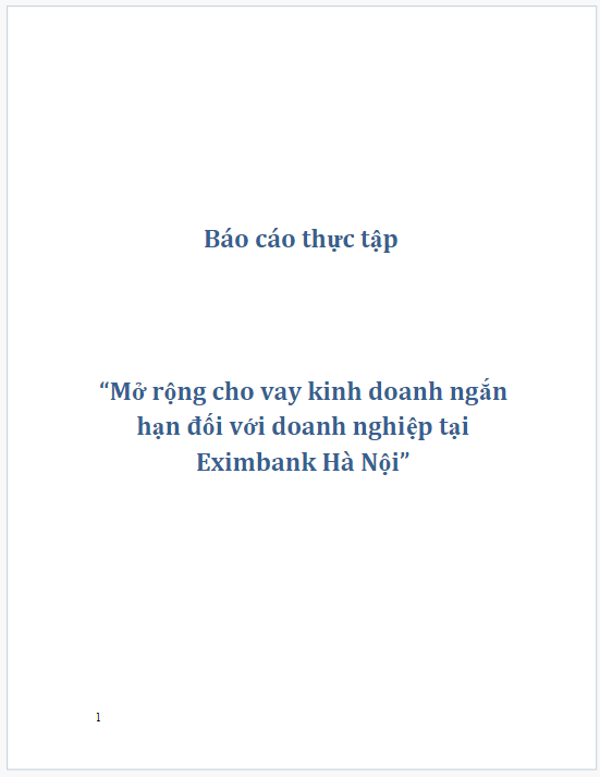 Báo cáo thực tập cho vay trung và dài hạn tại ngân hàng Eximbank Hà Nội