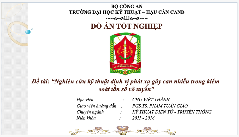 Mẫu Slide đồ án tốt nghiệp điện tử viễn thông