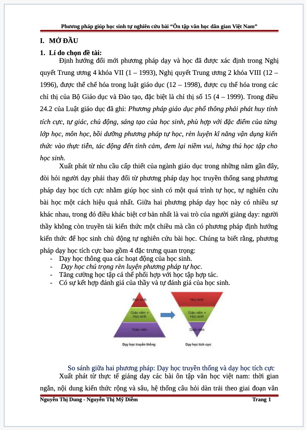 Phương pháp giúp học sinh tự nghiên cứu bài ôn tập văn học dân gian Việt nam 