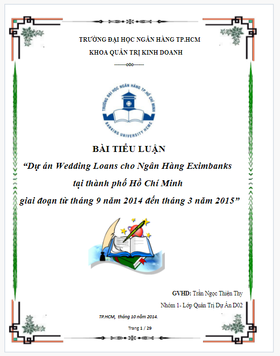 Tiểu luận Quản trị dự án: Tìm kiếm và đào tạo quản trị viên tiềm năng của ngân hàng phát triển thành phố Hồ Chí Minh – HDBank