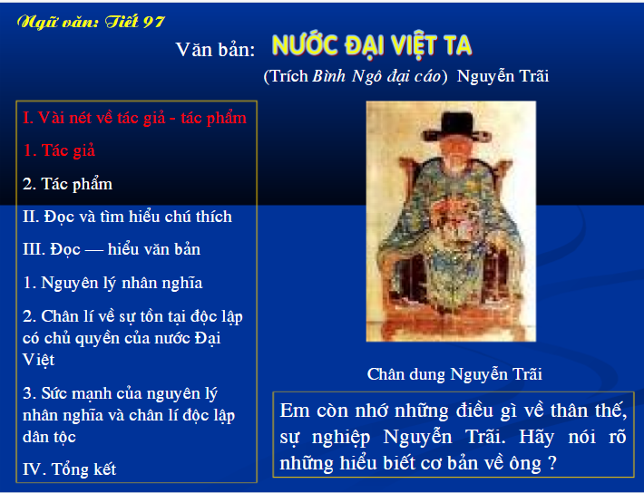 Bài giảng điện tử Ngữ văn Nước Đại Việt ta
