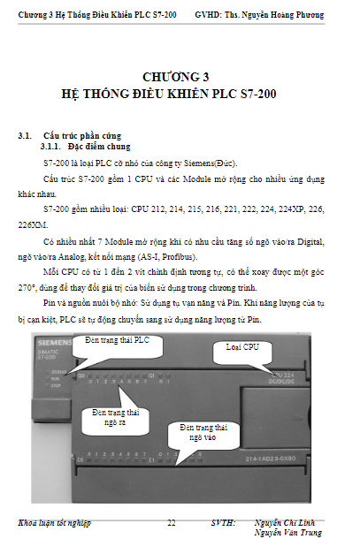 Đồ án PLC chương 3 hệ thống điều khiển PLC S7-200