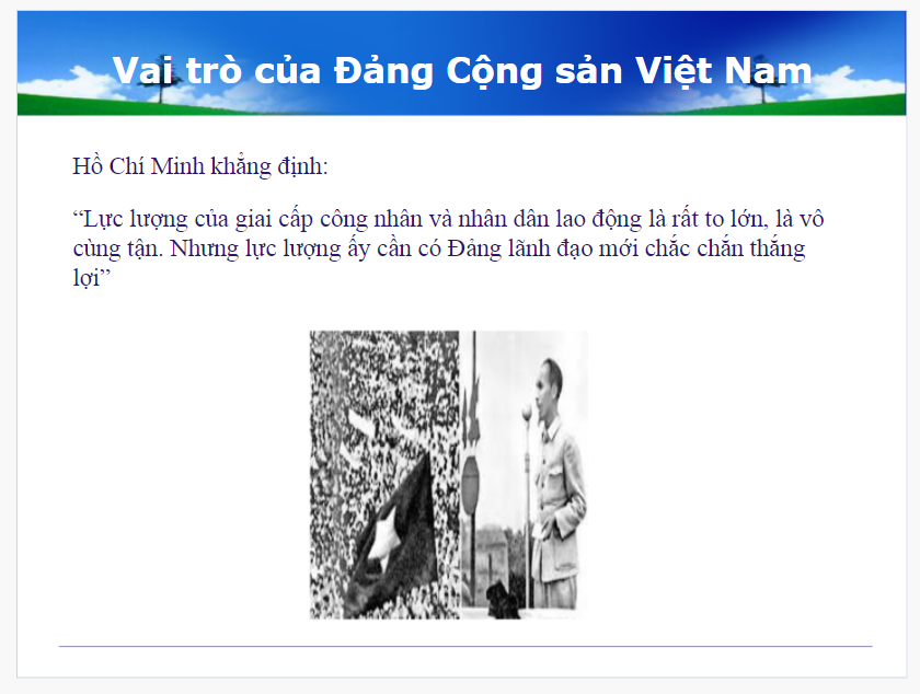 Vai trò của đảng cộng sản Việt Nam