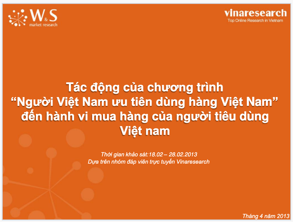 Tác động của chương trình người Việt Nam ưu tiên dùng hàng Việt Nam đến hành vi mua hàng của người tiêu dùng Việt Nam