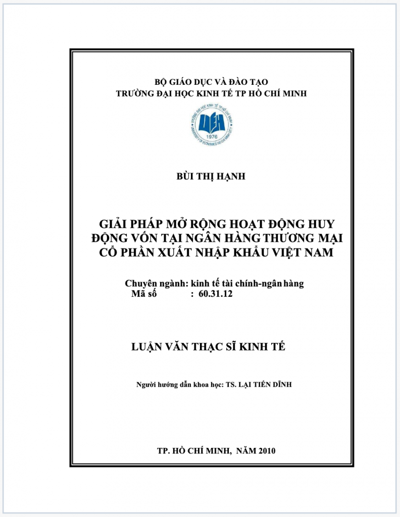 Giải pháp mở rộng hoạt động vốn tại ngân hàng TMCP Việt Nam