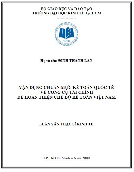 Vận dụng chuẩn mực kế toán quốc tế về công cụ tài chính để hoàn thiện chế độ kế toán Việt Nam