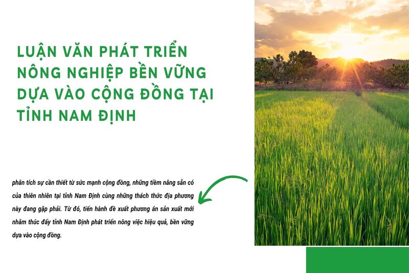 Luận văn phát triển nông nghiệp bền vững dựa vào cộng đồng tại tỉnh Nam Định